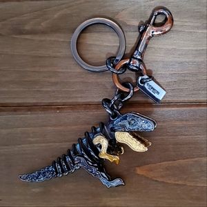 Coach Rexy T-Rex Black and Gold Glitter Metal Charm